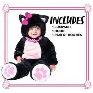 Halloween 3 Pc Toddler Girl Plush Black Kitten Costume Kids Cat Costume Size 3T